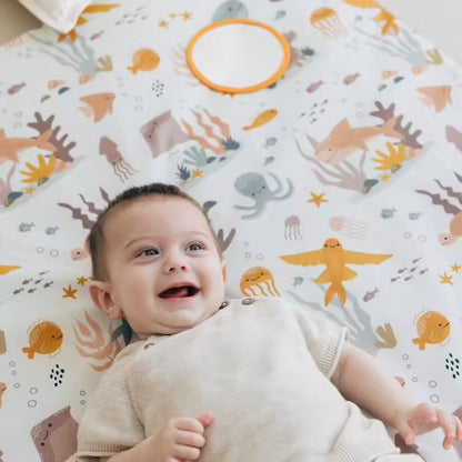 Tapis de motricité Babyhouse en coton bio – Motifs animaux marins