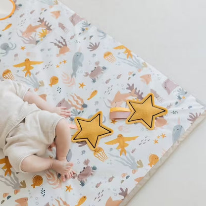 Tapis de motricité Babyhouse en coton bio – Motifs animaux marins