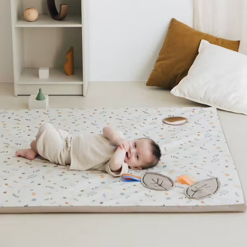 Tapis de motricité Babyhouse en coton bio – Motifs floraux