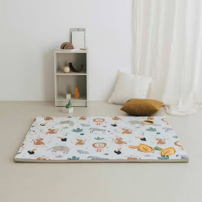 Tapis de motricité Babyhouse en coton bio – Motifs safari